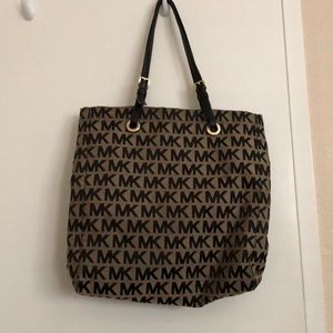 Tan and black MK bag